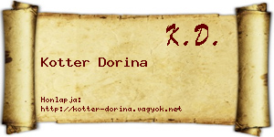 Kotter Dorina névjegykártya